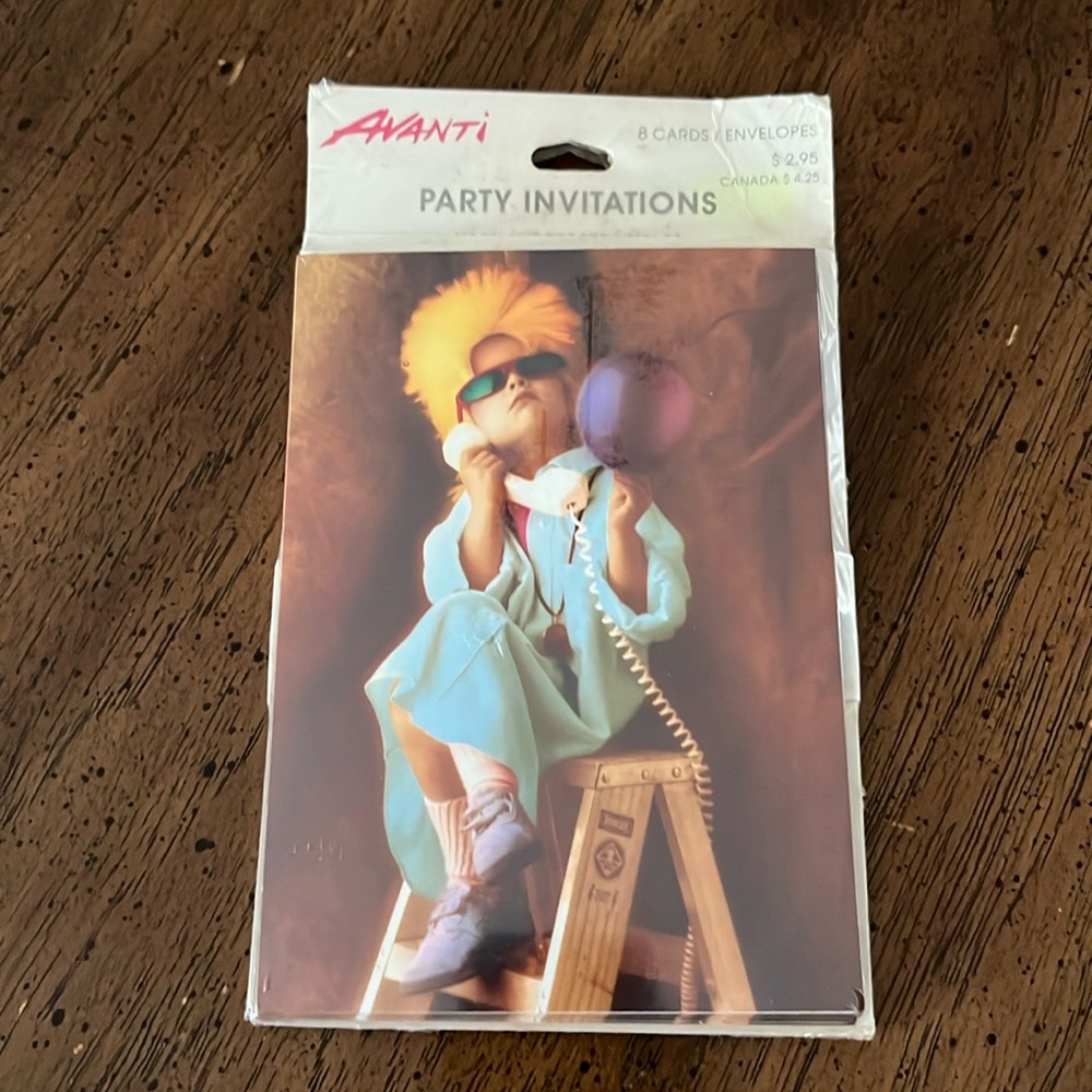 Vintage 80’s Avanti Party Invitations (8 in a package) x 2. Sealed.